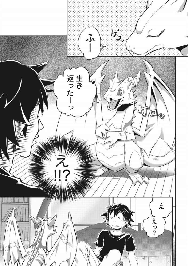 【エロ漫画】荷物の中からいきなり怪我をしたドラゴンが現れ手当してあげるとしゃべる上に、水浴びさせてあげたら美少女に擬人化して全裸で戻ってきて混乱しまくりのニートオタクｗ