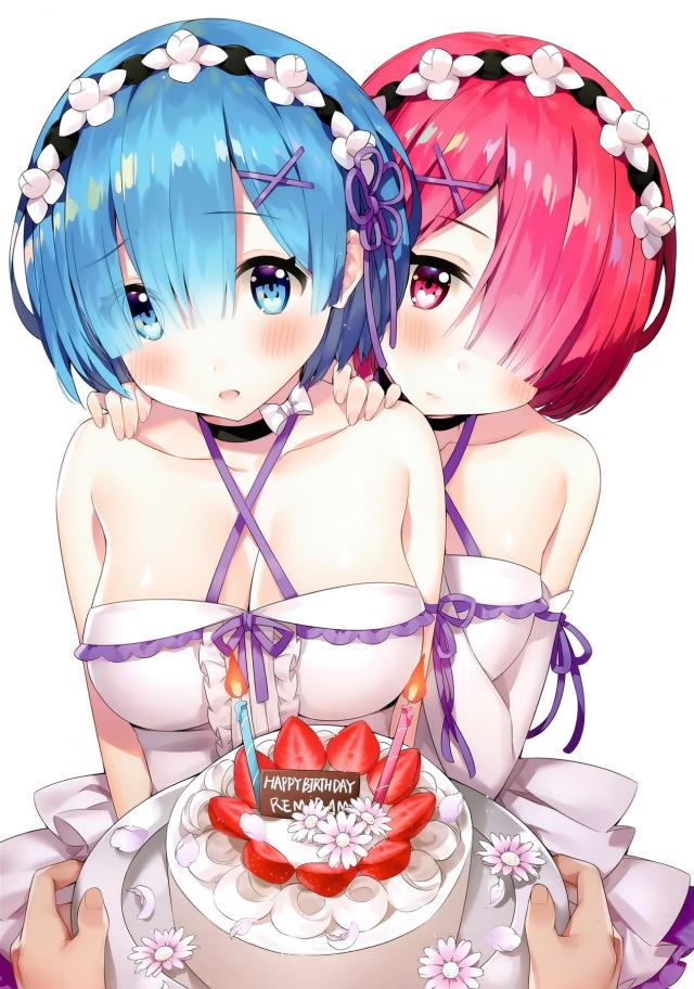 レムがいろんなコスプレをしながらえちちな姿を見せてくれるフルカラーイラスト集！【Re:ゼロから始める異世界生活・エロ同人誌】