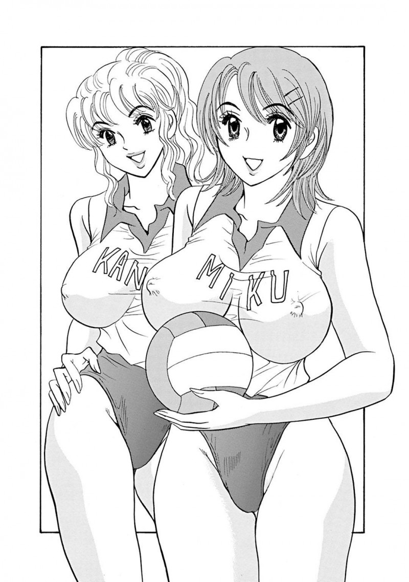 【エロ漫画】監督と控室でエッチなことをするバレー選手のスレンダーお姉さんたち…彼女たちは彼に正常位やバックでハメられてはアクメしまくる！【あかぎりゅう:出会い系で処女とヤッちゃいました！】