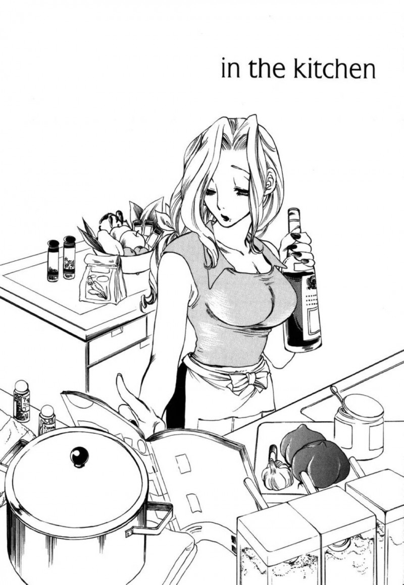 【エロ漫画】切羽詰まった様子で二階の息子を呼ぶ巨乳母親…息子が察した瞬間に口に含んでいたワインを口移しして飲ませる！【吉田ふらわ：in the kitchen】