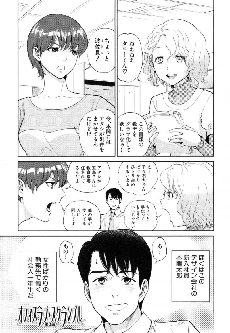 女性ばかりの部署に配属された男性社員を気遣う巨乳係長…2人で残業している時に手伝うと言ってくれた男性社員にマッサージをお願いする！【東西：オフィスラブ・スクランブル】
