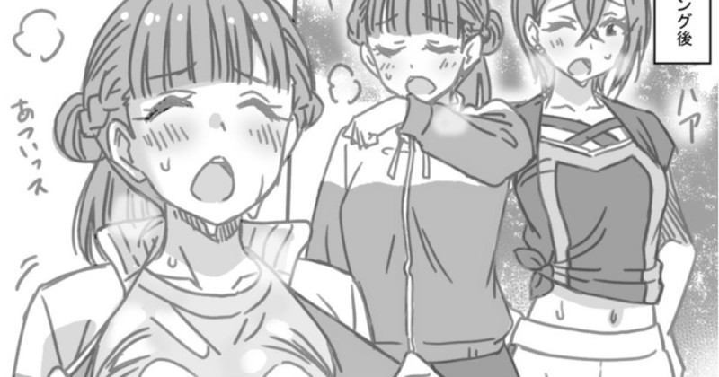 合宿でランニング後に汗だくなきな子が体を拭いてもらいながら全身を触られていたが、逆襲してメイと四季にきな子が襲いかかるｗ【ラブライブ！スーパースター！！・エロ同人誌】