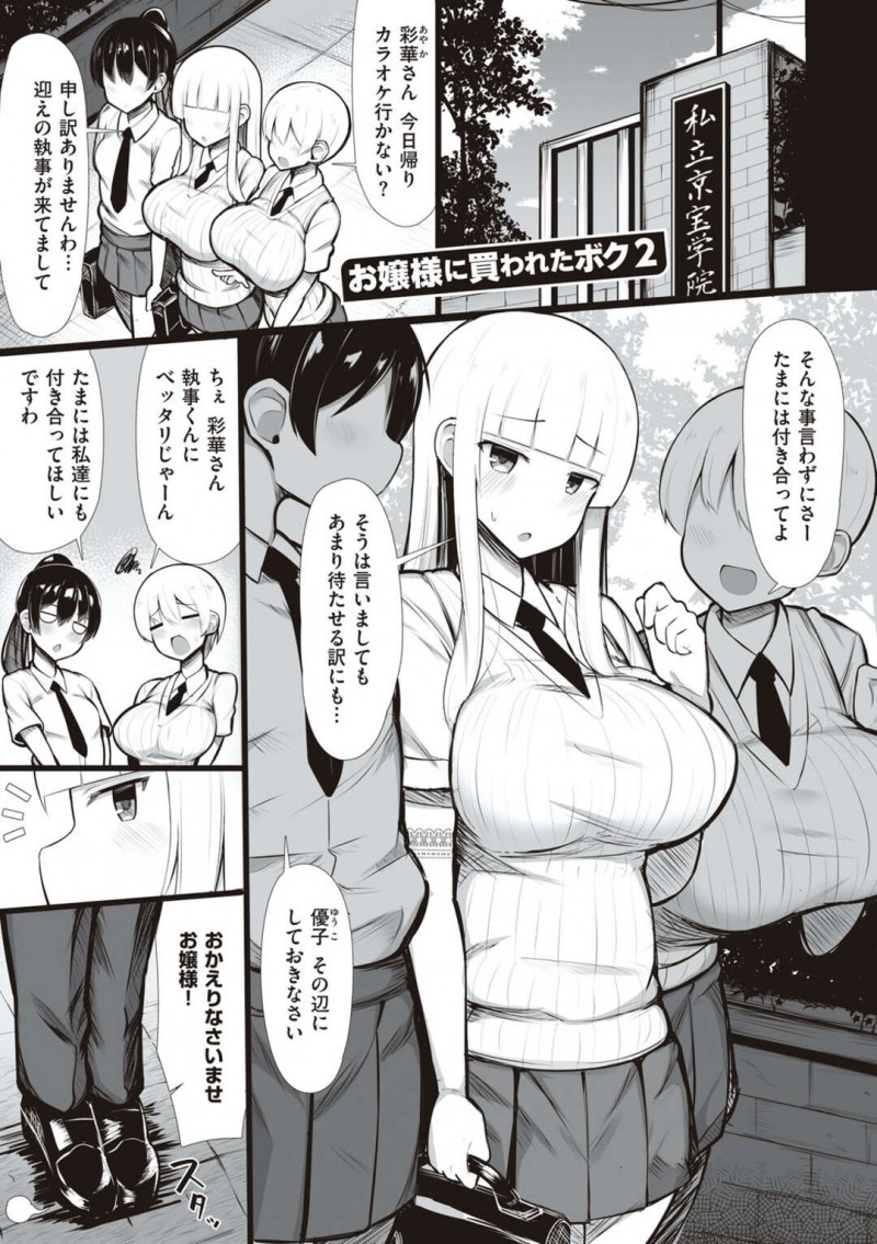 【少年漫画】学校に迎えに来た少年執事と手を繋いで帰宅する巨乳お嬢様JK…日課である路地裏に行き手コキする！【じゃっこ】